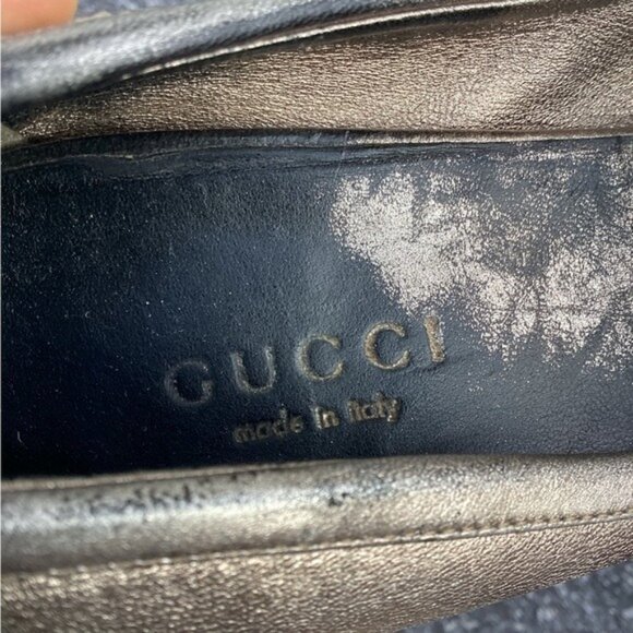 Acubi mermaidcore fairycore Gucci Open Toe Silver Heel Leather Shoes US 7.5 - Picture 9 of 15